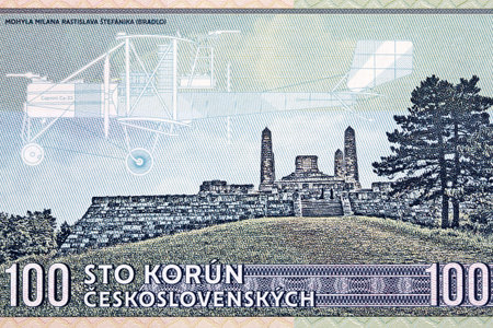 Milan Stefanik's grave in Bradlo from moneyの写真素材