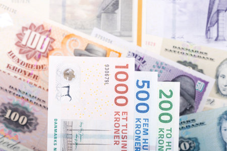 Danish money - krone a business backgroundの写真素材