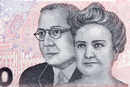 Ramon Carrillo and Cecilia Grierson a portraits from Argentine money - peso