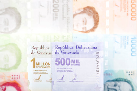 Venezuelan money - bolivar a business backgroundの写真素材