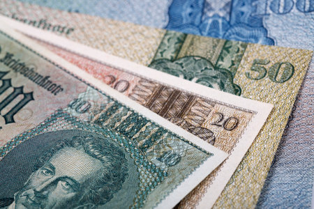 Old German money - Mark a business backgroundの写真素材