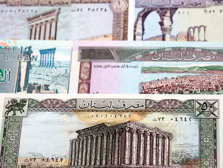 Lebanese money - livres a business backgroundの写真素材