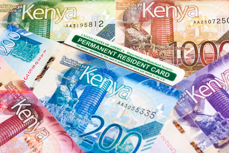 American Permanent Resident Card on Kenyan money - Shilling