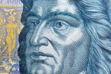 IMatthias Corvinus a closeup portrait from Hugarian money - Forintの写真素材
