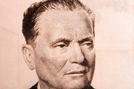 Josip Broz Tito a closeup portrait from Guinean-Bissau money - Sylisの写真素材