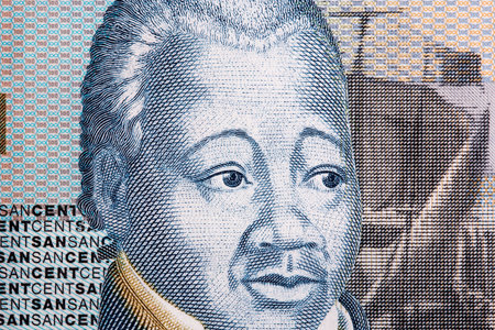 Henri Christophe a closeup portrait from Haitian money - gourde