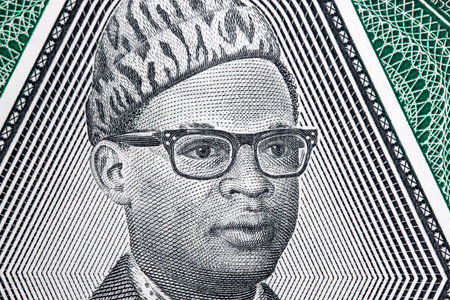 Mobutu Sese Seko a closeup portrait from Zairian moneyの写真素材