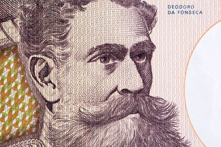 Deodoro da Fonseca a closeup portrait from Brazilian currency - Cruzeiroの写真素材