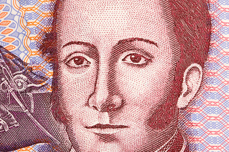 Manuel Rodriguez Erdoiza a closeup portrait from Chilean money - Pesosの写真素材