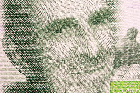 Ingmar Bergman a closeup portrait from Swedish moneyの写真素材