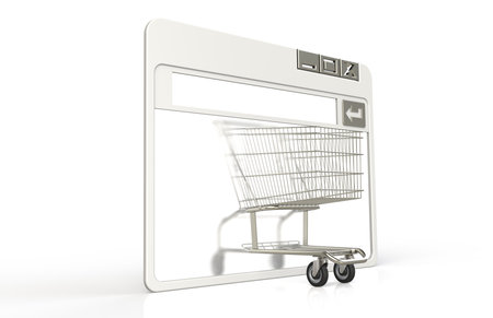 Shopping cart. Internet browser window with Shopping Cartの写真素材