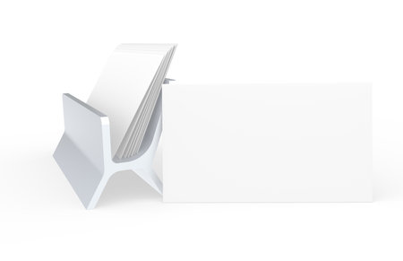 Blank Business Card, leaning on Card Holder. Copy-Space の写真素材