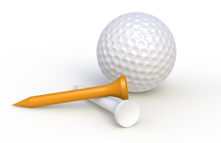Golf ball and tees の写真素材