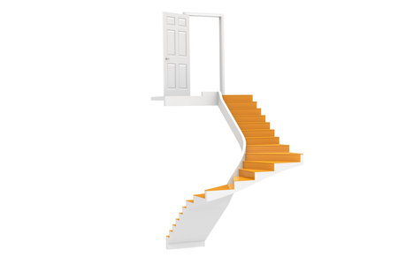 Stairs up to Copy-Space の写真素材
