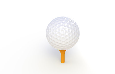 Golf ball. Teeing off  の写真素材