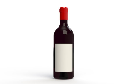 Red Wine Bottle with copy space の写真素材