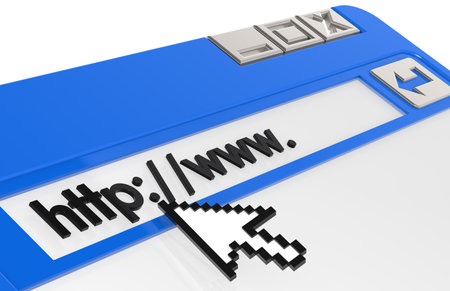 Internet Concept. Blue and Steel Browser Window  の写真素材