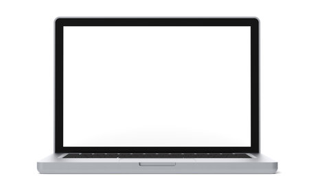 Simplified LapTop with blank Screen for Copy Spaceの写真素材