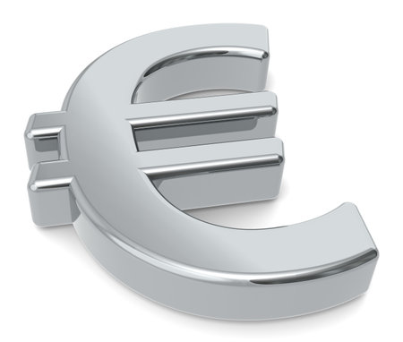 3D Euro symbol. Silver colorの写真素材