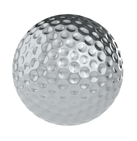 A Golf Ball of silver. Isolatedの写真素材