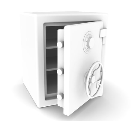 An open Safe with Combination lock. All White. Sparseの写真素材