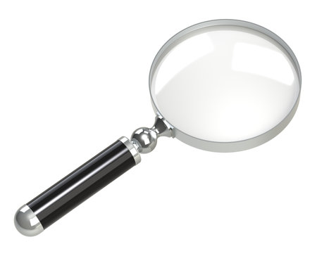 Magnifying glass. Metal, isolated.の写真素材