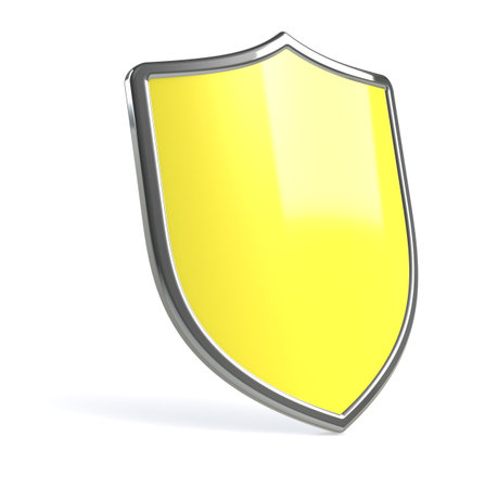 Yellow virus protection shield. の写真素材