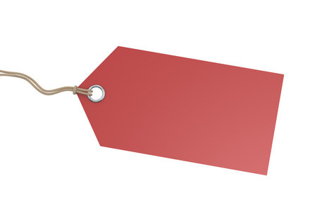 Red price tag, isolated. Copy Space.の写真素材