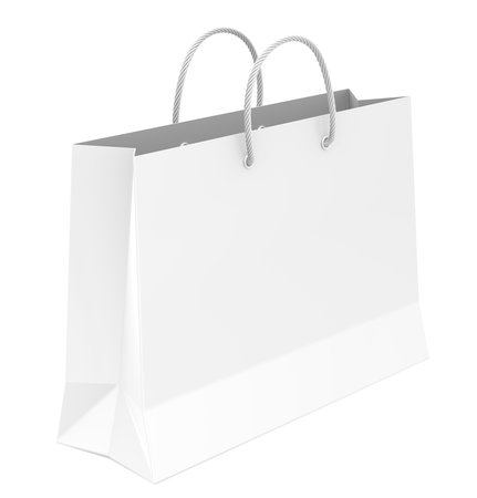 White shopping bagの写真素材