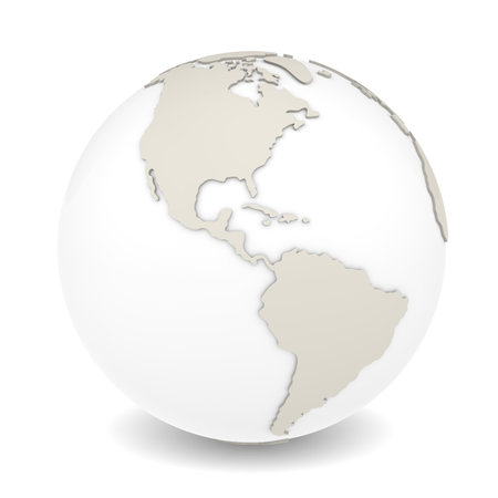 The Earth rotation view 3  The Earth on white background  Sparse design の写真素材