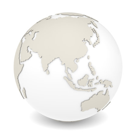 The Earth rotation view 1  The Earth on white background  Sparse design の写真素材