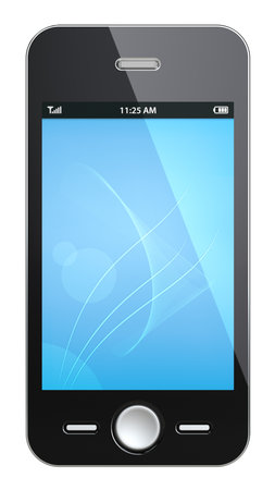 Smart phone with Blue Screen. Isolatedの写真素材