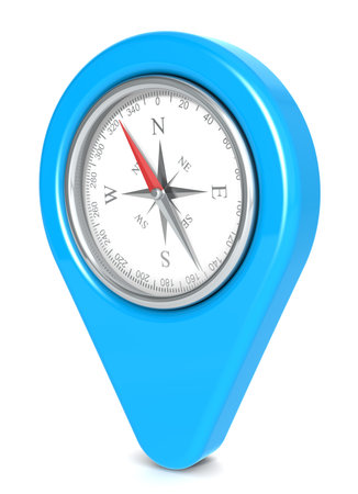 Pointer Icon with a Compass. Blue.の写真素材