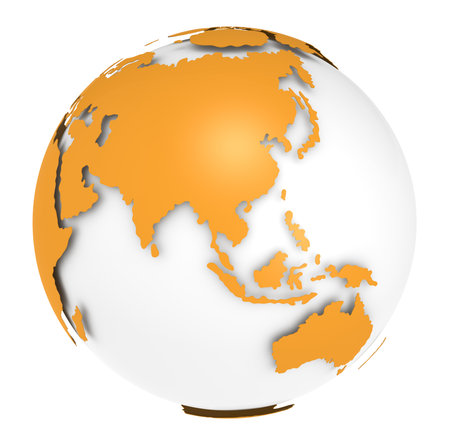The Earth, Orange Shell design. Sparse and Isolated.の写真素材