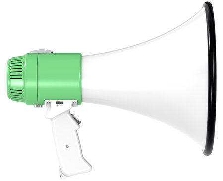 Side view of a Megaphone  Green and white  Isolated の写真素材