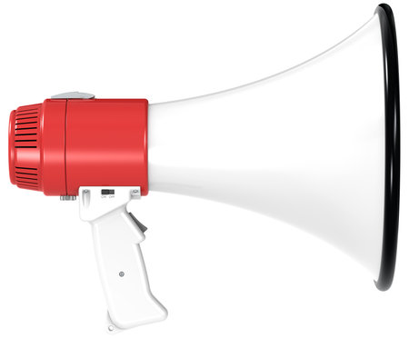 Side view of a Megaphone  Red and white  Isolated の写真素材