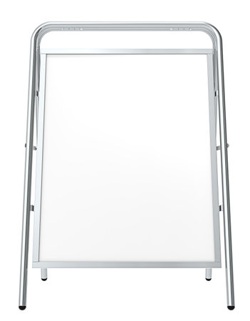 Sandwich Board  Front view of a Sandwich Board, isolated on white  Blank for Copy Space の写真素材