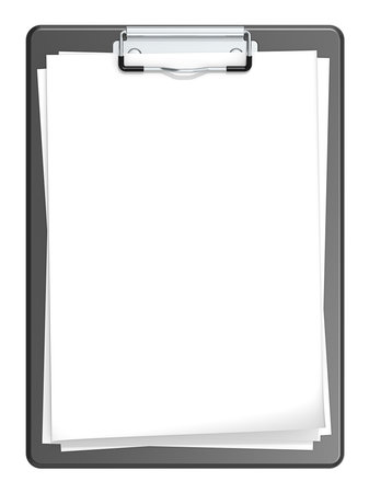 Isolated Clipboard with blank paper for Copy space  Black の写真素材