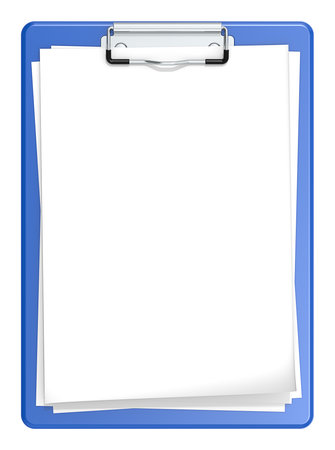 Isolated Clipboard with blank paper for Copy space  Blue の写真素材