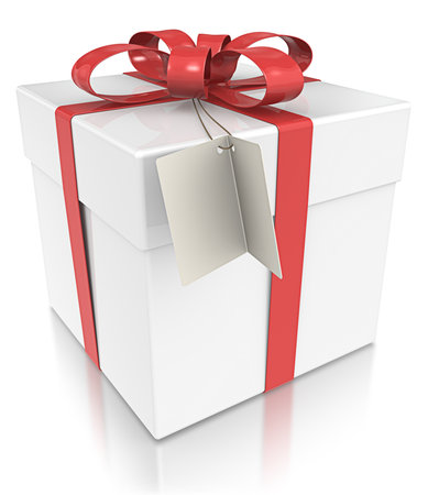 Gift Box with Tag. の写真素材