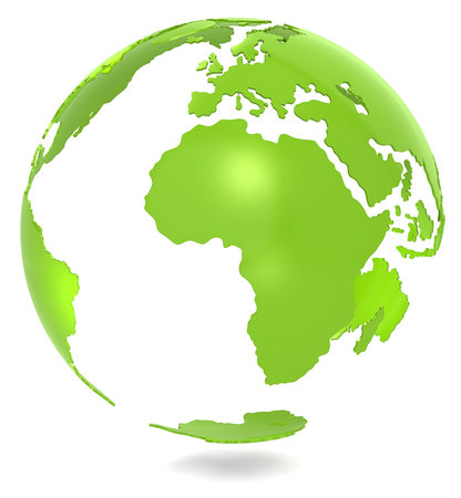 Abstract 3d Green Earth model. Isolated. の写真素材