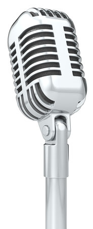 Classic Microphone on a stand  Isolated の写真素材