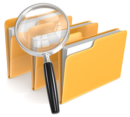 Search Magnifying Glass over 3 foldersの写真素材