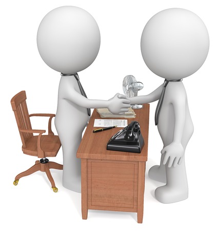 Deal done  Dudes shaking hands at office desk  Noir style の写真素材