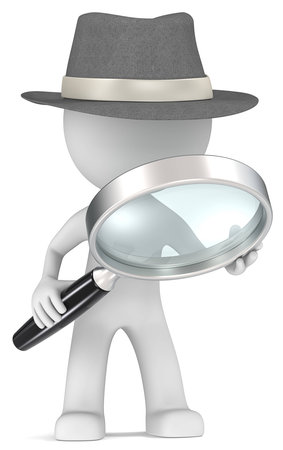 Case  Dude the detective with magnifying glass  Film Noir style の写真素材