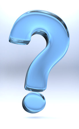 The Question  Abstract question mark of blue glass の写真素材