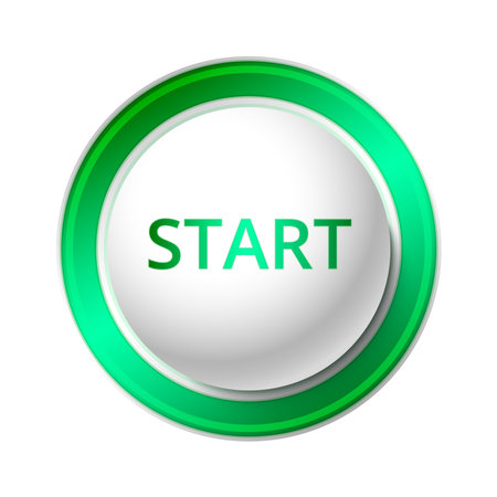 Start Button.  Vector Illustration of a green Start Button.のイラスト素材
