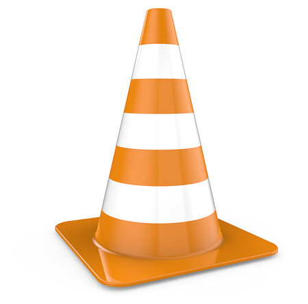 Traffic Cone. Single Traffic Cone, orange. 3d Render.の写真素材