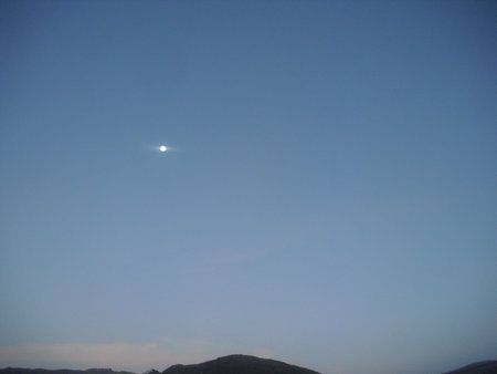 morning and moonの写真素材