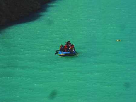 local authorities in the lagoon boat Paron Ancash Peru